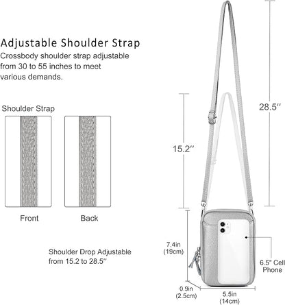 befen Genuine Leather Crossbody Cell Phone Purse for Women, Small Zip Around RFID Blocking Crossbody Wallet Bags