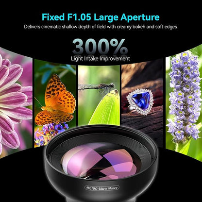 APEXEL 100Ultra Macro Lens - Enhanced Version Smartphone Lens for iPhone, Samsung, Pixel | Professional Macro Photography of Flowers, Iinsects, Jewelry, Food Details and Other Small Objects