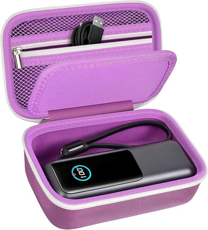 Laptop Power Bank Case for Anker 25000& Prime 27650, Purple | Organizes the Power Bank, Small Cables and 100W Charging Base; Larger 150W Charging Base Does Not Fit, Case Only