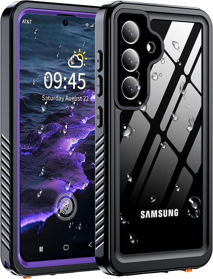 for Samsung Galaxy S25 Case, IP68 Waterproof with Built-in Screen&Lens Protector [14FT Military Shockproof] Full Body Heavy Duty Protective Phone Case for S25 5G, Purple