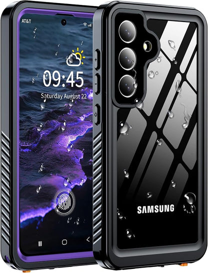 for Samsung Galaxy S25 Case, IP68 Waterproof with Built-in Screen&Lens Protector [14FT Military Shockproof] Full Body Heavy Duty Protective Phone Case for S25 5G, Purple