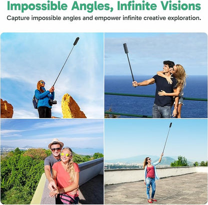 AKASO 47.2"/120cm Invisible Selfie Stick - Aluminum Alloy Invisible Pole for Insta360 X5/4/3, DJI Osmo 360, GoPro Hero 13/12/11, AKASO 360/EK7000/EK7000 Pro, Brave 4/4 Pro, Brave 7/7 LE Action Camera