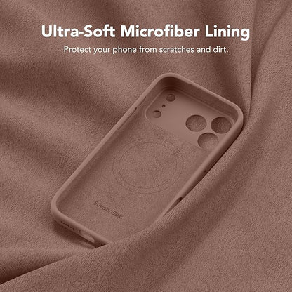 Magnetic for iPhone 17 Pro Case, Compatible with MagSafe, [Full Camera Protection][Screen Protector] Silicone Shockproof Protective Phone Case for iPhone 17 Pro 6.3", Brown