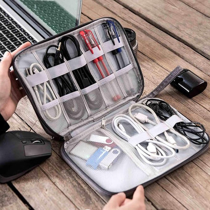 SELLYFELLY Travel Electronics Organizer Portable Cable Organizer Bag for Storage Electronic Accessories Case for Cord,Phone,Charger,Flash Drive (Gray)
