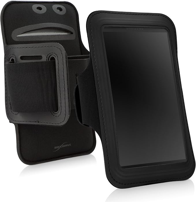 BoxWave Case Compatible with Samsung Galaxy A8 (2018) - Sports Armband, Adjustable Armband for Workout and Running - Jet Black