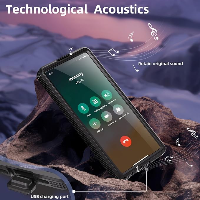 Guppy for Galaxy S25 Ultra Magnetic Waterproof Case, Built-in Screen Protector [IP68 Waterproof][14FT Military Drop proof]360° Full Body Protection Dustproof Shockproof Heavy Duty Rugged Case, Black