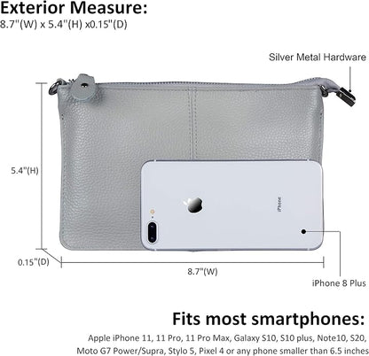 befen Genuine Leather Wristlet Clutch Wallet Purses Small Crossbody Bags for Women with RFID Blocking Card Slots