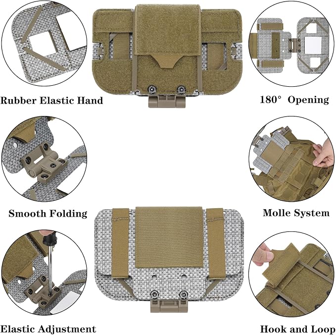 Tactical Phone Holder,Plate Carrier Phone Mount Not Block the Phone Camera Molle Phone Holder for Hunting,Duty,Hiking