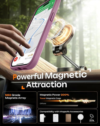 TOCOL for Phone 15 Pro Case, Compatible with Magsafe Charger, Full Camera Protection, Drop Protection, Translucent Matte Phone Case for iPhone 15 Pro 6.1 inch (Lilac Purple)