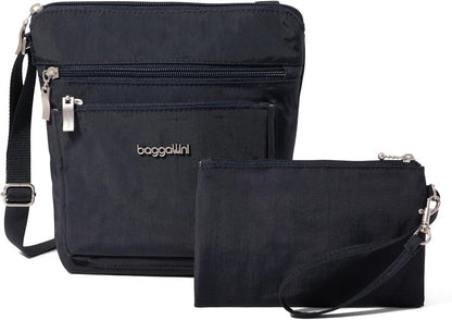Baggallini Pocket Crossbody Bags for Women 8x8 Small Lightweight Durable Water-resistant Travel Purse W/Rfid
