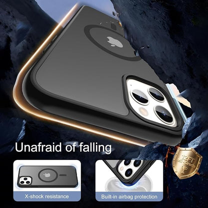 For iPhone 11 Pro Case [Compatible with Magsafe] Translucent Matte Magnetic 11 Pro Phone Case with Screen Protector,SlimThin Shockproof Military Grade Drop Protection Cover for iPhone 11 Pro-Black