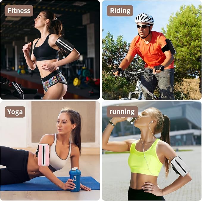 Prime Comfort Running Phone Holder Armband, iPhone Arm Bands for Exercise, Running Arm Bands for Cell Phone, Phone Purse Cell Phone Holder for Walking (Black)