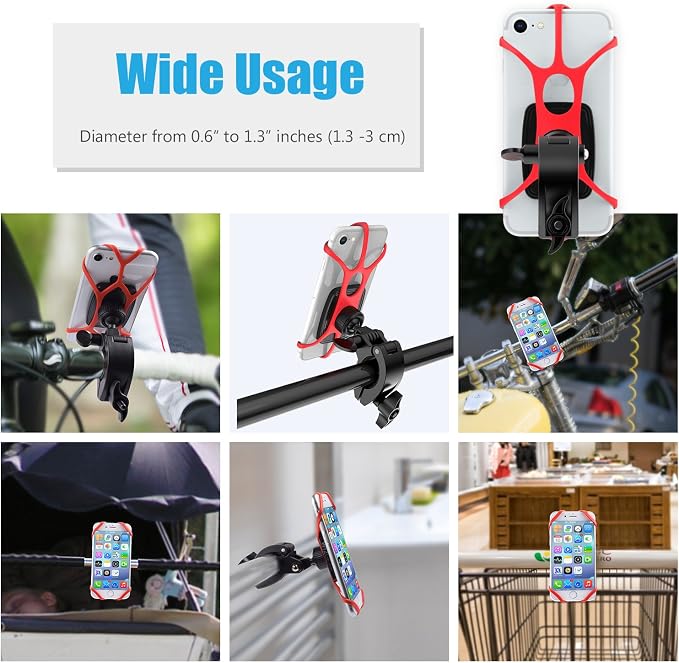 WixGear Universal Magnetic Bicycle & Motorcycle Handlebar Phone Holder for Cell Phones and GPS with Fast Swift-Snap Technology,