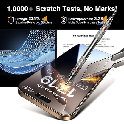 EZ-GLAZ- 4 Pack for iPhone 16 Pro Max Privacy Screen Protector [6.9"] With 2 Pack Camera Lens Protector, 9H+ Hardness 12FT Military Grade Shatterproof Scratch Resistant Durable Tempered Glass Film with Flawless Fit Kit