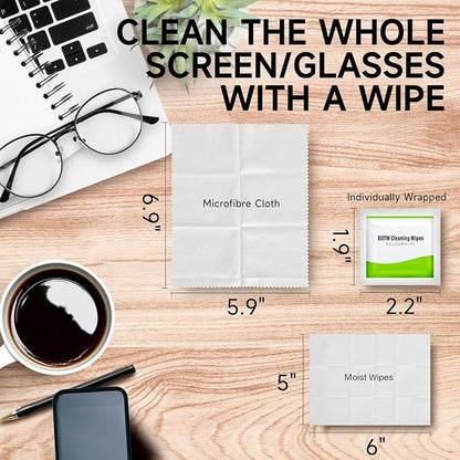 EOTW Computer Screen Wipes Individually Wrapped Pre-moistened Electronic Monitor Cleaner Cleaning for iPhone iPad Tablet PC Keyboard Laptop, Pack of 120