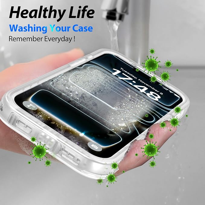 SPORTLINK for iPhone 17 Pro Case - IP68 Waterproof Military Protective Full Body Heavy Duty Shockproof 360 Sealed Dustproof with Camera Screen Protector Cover for i Phone 17 Pro 6.3" Mag/Frosted Clear