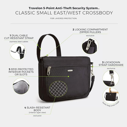 Travelon Anti-Theft Classic Small East/West Crossbody
