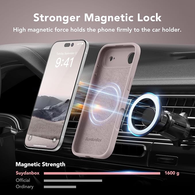 Magnetic for iPhone Air Case, Compatible with MagSafe, [Full Camera Protection][Screen Protector] Silicone Shockproof Protective Phone Case for iPhone 17 Air 6.5", Hazel