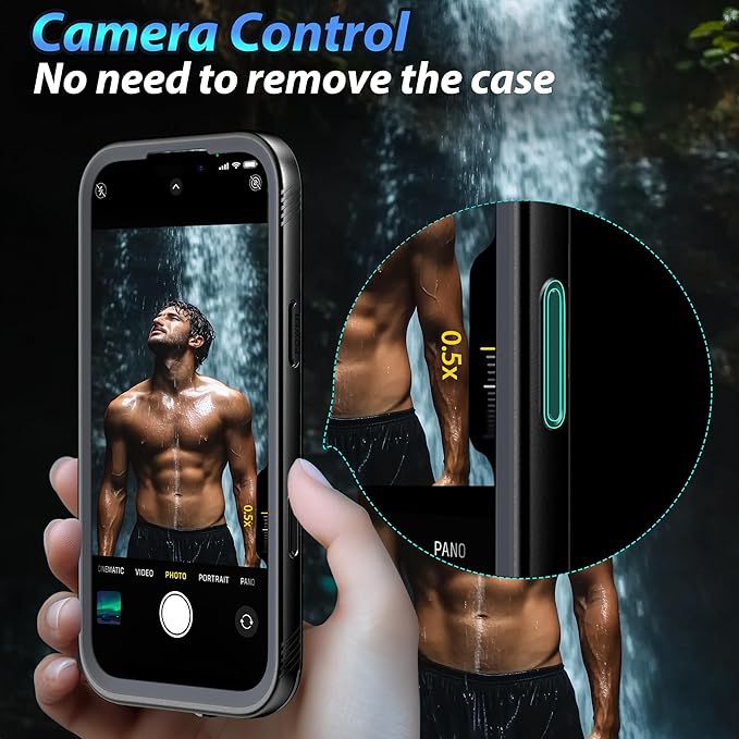 SPORTLINK for iPhone 17 Case - IP68 Waterproof Military Protective Full Body Heavy Duty Shockproof 360 Sealed Dustproof with Camera Screen Protector Phone Cover for iPhone 17 6.3" M/Black