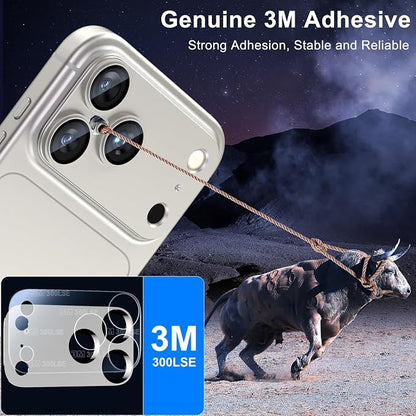 Esanik Upgrade 2 Pack for iPhone 17 Pro Max Camera Lens Protector, Aluminum Alloy Metal matte Case Tempered Glass Camera Screen Cover, Scratch Resistant Case Friendly (White)