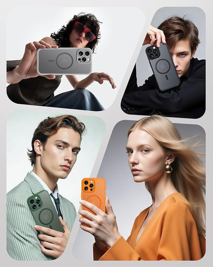 TOCOL for Phone 16 Pro Max Case, Compatible with Magsafe Charger, Full Camera Protection, Drop Protection, Translucent Matte Phone Case for iPhone 16 Pro Max 6.9 inch (Orange)