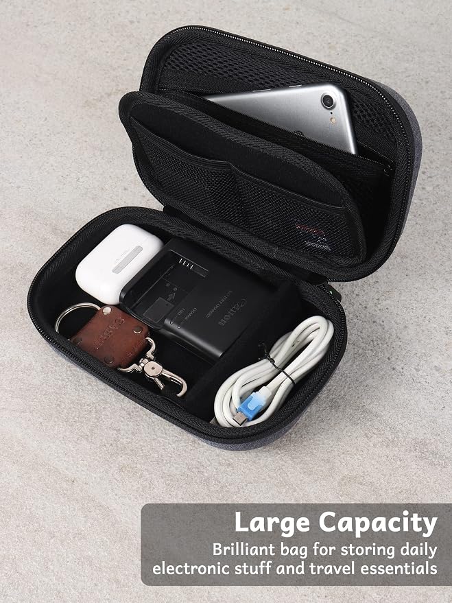 Organiser Portable Pouch For Electronic Accessories Usb Cables, Power Bank, Battery, Hard Drive, Sd Memory Card, Earphones, Travel Gadgets & Organiser Rugged Travel Friendly (Grey)