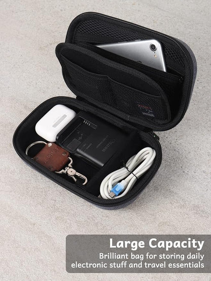 Organiser Portable Pouch For Electronic Accessories Usb Cables, Power Bank, Battery, Hard Drive, Sd Memory Card, Earphones, Travel Gadgets & Organiser Rugged Travel Friendly (Grey)