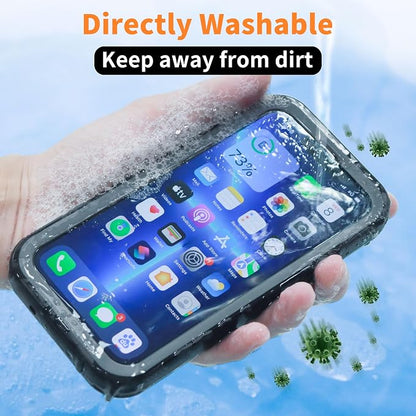 Cozycase Compatible with Waterproof iPhone 11 case, Built-in Screen Protector, Full-Body Rugged Bumper Sealed Case Cover, Shockproof Dustproof Waterproof Case for iPhone 11 6.1 inch (Black)