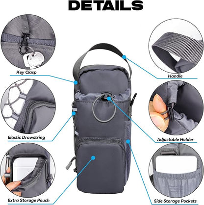Magnetic Gym Bag for Men and Women, Magnetic Water Bottle Holder for Gym, Small Gym Bag, Gym Gifts for Women and Men (Gray, <40 OZ)