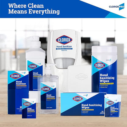 Clorox Pro Alcohol Free Hand Sanitizer Wipes with BZK - Gentle Hand Sanitizing Wipes for Hands in Bulk Canister - Disinfecting Sanitizer Solution for School Supplies & Office Use, 100 Count