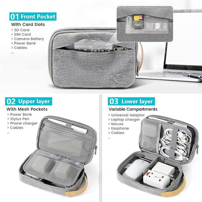 Travelkin Cord Organizer Travel, Cable Organizer For Electronic Accessories | Expandable electronics bag,tech organizer travel case, charger organizer travel case for Card,Usbs, travel essentials