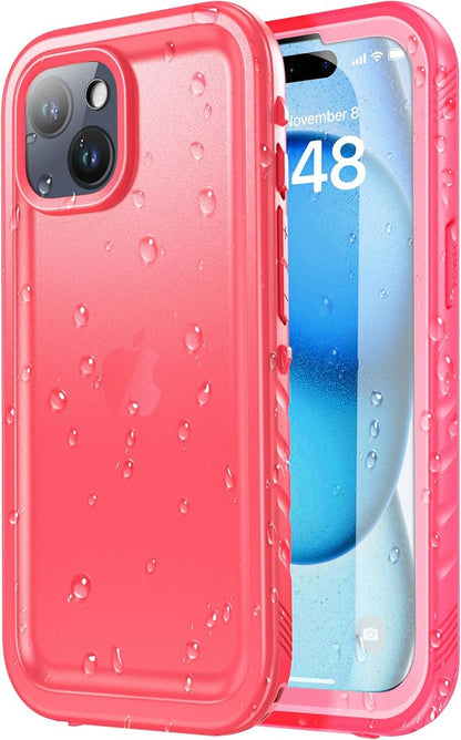 SPORTLINK for iPhone 15 Case - IP68 Waterproof Military Protective Full Body Heavy Duty Shockproof 360 Sealed Dustproof with Camera Screen Protector Phone Cover for i Phone 15 6.1" Pink