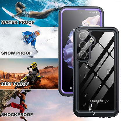 ANTSHARE for Samsung Galaxy S24 Plus Case Waterproof, Built-in Lens & Screen Protector 360° Full Body Heavy Duty Protective Shockproof IP68 Underwater Case for Galaxy S24 Plus (2024) 5G-Purple