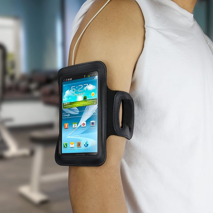 BoxWave Case Compatible with Zebra TC20 - Sports Armband, Adjustable Armband for Workout and Running - Jet Black