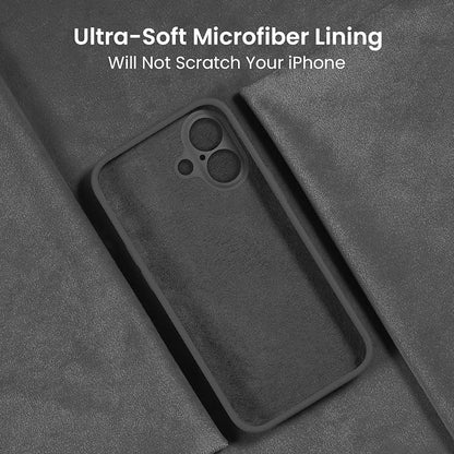 FireNova Designed for iPhone 16 Case, Silicone Upgraded [Camera Protection] Phone Case, Soft Anti-Scratch Microfiber Lining Inside, 6.1 inch, Space Gray