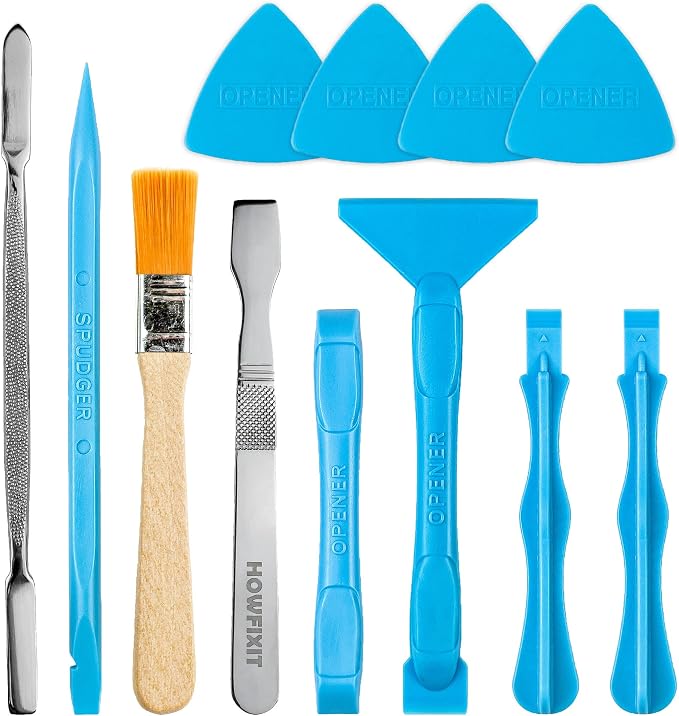 HowFixit Opening Pry Tools Kit with ESD Spudgers, Anti-Static Brush, Metal Spudger for Disassembling and Repair Laptop, Game Console, Computer