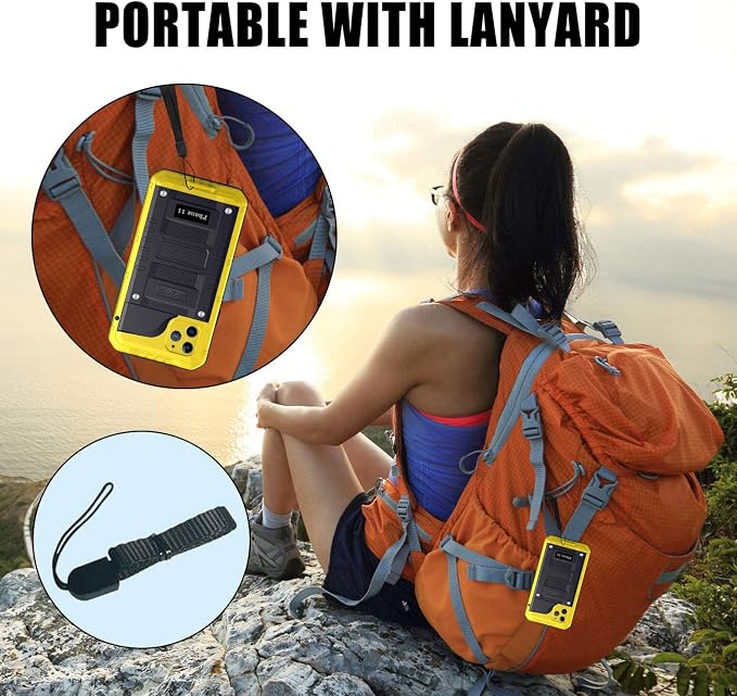 Mitywah Waterproof Case for iPhone 11, Heavy Duty Military Grade Shockproof Cover Built-in Screen Protection, Metal Case Full Body Dustproof Strong Rugged Thick for iPhone 11, Yellow