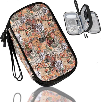 COSHAYSOO Electronics Travel Organizer Tech Bag Charging Cords Case USB Cable Charger Accessory Car Pouch, Practical Trip Gifts for Women Beach Vacation Airplane Cruise Traveling Essentials Scenery