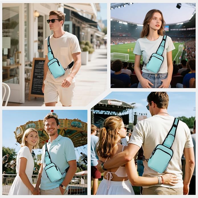 VADOO Sling Bag, Crossbody Bag with Zipper Lock, RFID Blocking & Water Resistant for Men and Women