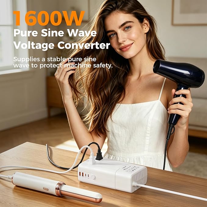 TESSAN 1600W 220V to 110V Voltage Converter US to Europe