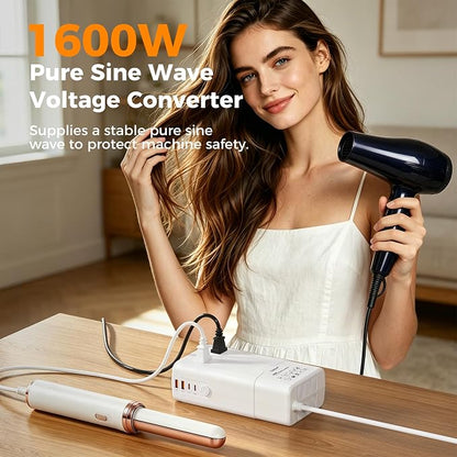 TESSAN 1600W 220V to 110V Voltage Converter US to Europe