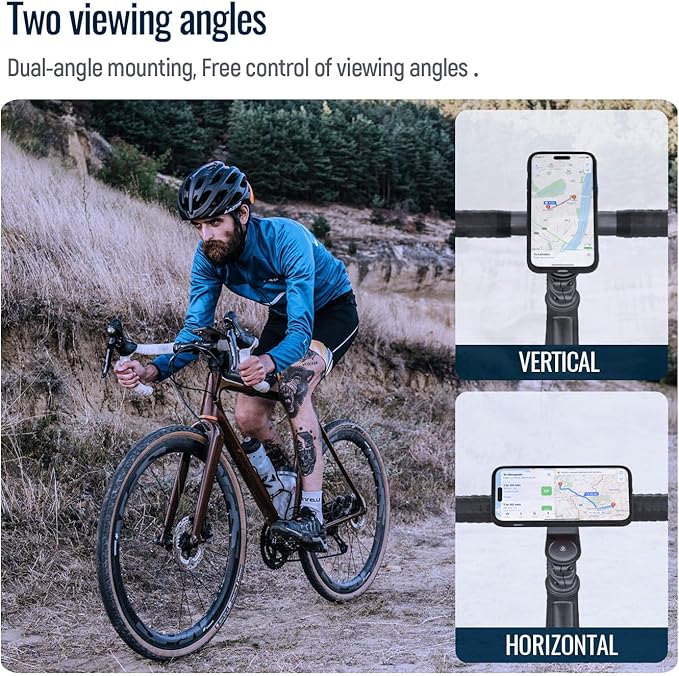 Bike Phone Mount,Mountain Bicycle Stem Cell Phone Holder,Universal Aluminum Handlebar Phone Clamp,MTB Road Bike Cycling Mobile Phone Clip,Quick Attach/Release 【Series C-2nd Gen】