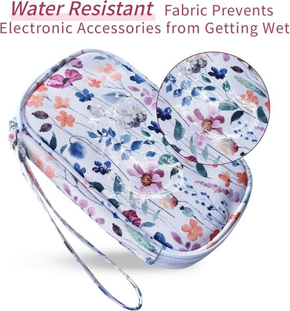Electronics Organizer Travel Case, Cable Organizer Travel Essentials Tech Pouch,Suitable for Charger, Cable, Phone，Flash Drive,Bohemian leaves