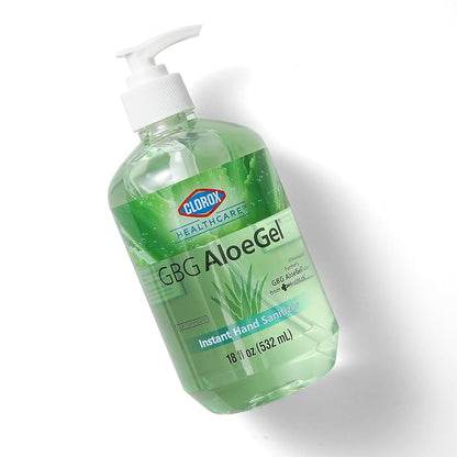 Clorox Healthcare GBG AloeGel Large Hand Sanitizer Gel with Pump - Bleach Free Hand Sanitizers - Sanitizing Solution for School Supplies & Office Use, 18 Fl Oz