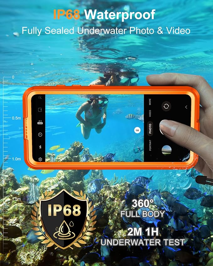 for Samsung Galaxy S26+ Plus Waterproof Case, [Fit for Magsafe] [IP68 Water Proof] [Built-in Screen Protector], Magnetic Heavy Duty Military Grade Rugged Phone Case for S 26+ Plus 6.7", Orange