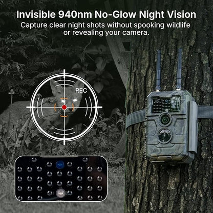 GardePro E6 2.0 Pro WiFi Trail Camera (Non-Cellular), 64MP Photos, 4K Video, Dual Antennas 165ft Range, 7800mAh Battery, Live View, 110° Wide-Angle, No-Glow Night Vision, Motion Activated