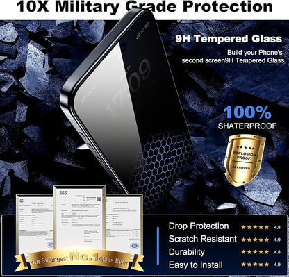 WSKEN Privacy Screen Protector for iPhone 14 Pro Max - [Auto-Dust Removal] Full Coverage Screen 2.5D Edge 28 Degree 10s HD Tempered Glass Film with Dust Clean Installing House 2022 5G,2 Pack