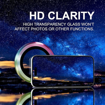 Choiche Compatible for iPhone 17 Pro/iPhone 17 Pro Max Camera Lens Protector, 9H Tempered Glass Camera Cover Screen Protector Metal Ring Decoration Accessories (Colorful)