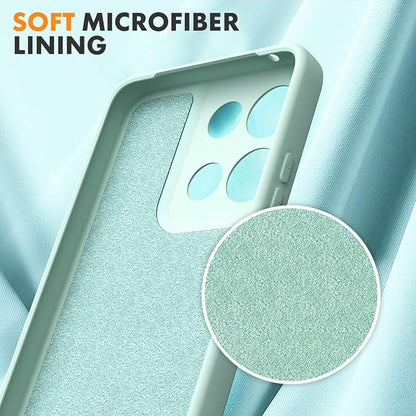 for Motorola Moto G 2025 Case, 2 Pack Tempered Glass Screen Protectors, Soft TPU Liquid Silicone Shockproof Gel Case-Mint