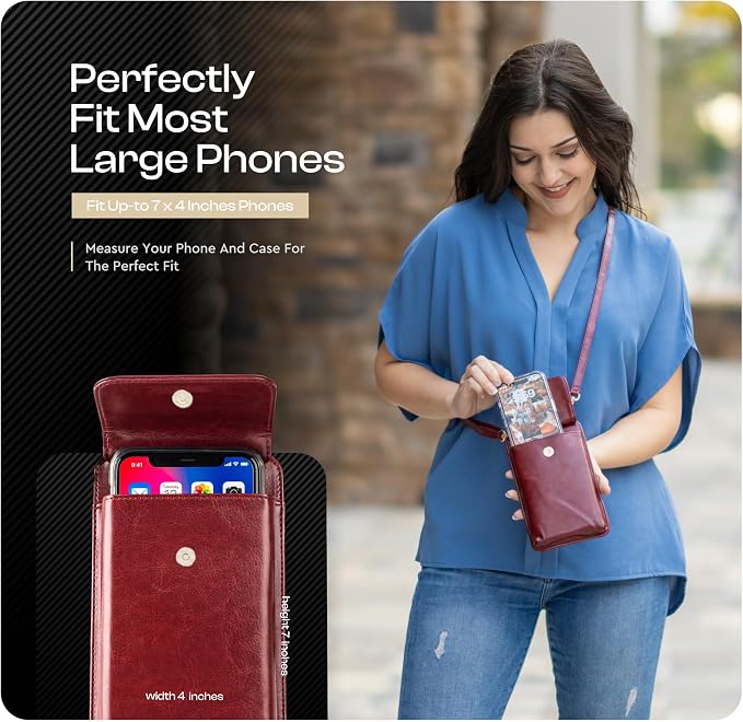 Claasico Crossbody Phone Purse for Women – RFID Phone Case Wallet w/Magnetic Closure & Separate Zipper Pocket Crossbody Bag